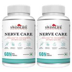 SWISSLIFE FOREVER Nerve Care Tablets (60 Tablets-Pack of 2) | Multivitamins | Coenzyme Q10 with Alpha Lipoic Acid Help in Nerve Pain, Eye, Skin | Overall Health for Men & Women