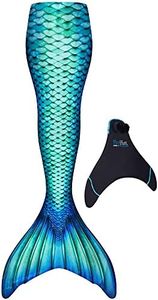 Fin Fun Limited Edition Mermaid Tail for Swimming for Women, Teen and Adults with Monofin, Medium, Aquamarine