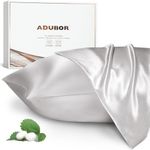Adubor Silk Pillow case - Mulberry Silk Pillow Case, 23 Momme 6A Grade Fibers, 900 Thread Count, Silk Pillow Cases for Hair and Skin Health, with Hidden Zipper (Queen 20''x30'', Lvory White, 2PC)