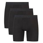 Hanes Men's Originals Supersoft Boxer Briefs & Trunks, Supersoft Bamboo from Viscose Underwear, 3-Pack, Regular Leg - Black - 3 Pack, Large