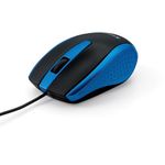 Verbatim Wired USB Computer Mouse - Corded USB Mouse for Laptops and PCs - Right or Left Hand Use, Blue 99743, 1.4" x 2.4" x 3.9"