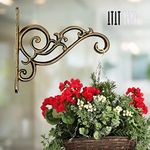 ecofynd 1 Pack Metal Wall Hook Hanging Plant Bracket | Decorative Straight Plant Hanger for Pots, Bird Feeders, Planters, Lanterns, Cotton, Wind Chimes Indoor Outdoor, Brass Antique