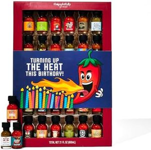 Thoughtfully Gourmet Birthday Hot Sauce Sampler Gift Set, 30-Pack with Flavors Like Garlic Herb & Apple Whiskey, Gift Wrapped for Birthdays