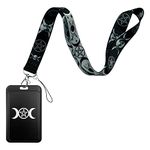 Aocar Lanyard with ID Badge Holder, Neck Strap Card Case (Triple Moon Pentagram)