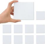 HOME MASTER HARDWARE Self Adhesive Wall Protector Square 4 inch, 10 Pack Door Handle Wall Shield Guard Door Stop, Rigid Vinyl Wall Protection Pad White 10 Pack