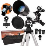 USCAMEL Telescope for Adults Astronomy,60mm Aperture 500mm AZ Mount Professional Refractor Telescope, Fully Multi-Coated Optics,Portable Telescope for Kids Beginners with Backpack Tripod Phone Adapter