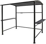 COBANA Grill Gazebo 8’by 4.6’ Outdoor Patio BBQ Canopy with Single-Tier Soft Top and Metal Shelves, Gray