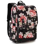 RAVUO School Bag for Teen Girls, Water Resistant 15.6 Inch Laptop Backpack Women Floral College Backpack Bookbag Casual Daypack Rucksack for Travel