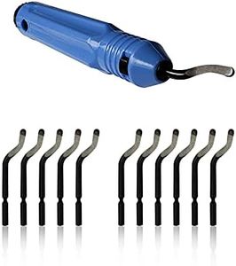 zhuohai Deburring Tool Kit, a Anti-Slip Handle and Pack of 10 BS1010 Deburring Blades, for Wood, Metal, Plastic, Aluminum, Copper and Steel