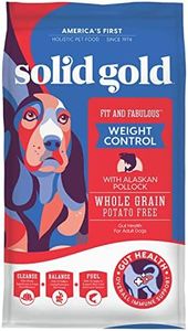 Solid Gold Fit and Fabulous Pollock - Dry Dog Food for Weight Control - Digestive Probiotics for Dogs - Gluten Free - High Fiber & Low Fat - Omega, Superfood & Antioxidant Support - 4 LB