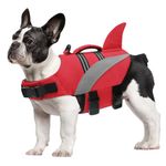 Oslueidy Dog Life Jacket High Flotation,Shark Dog Lifesavers Floats Coat High Visibility Reflective Pet Safety Vest Swimsuits Small Medium Large Dog Life Vest for Swimming Boating Surfing Kayaking