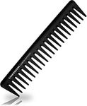 Charlemagne Premium Hair Comb - Shatterproof Premium Carbon Comb for Hair & Beard - Developed by Barbers - 18 cm Antistatic Mens Comb Barber Comb Double-Sided - Styling Haircomb for Men and Women (Styling Comb Wide Tooth)