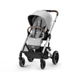 Cybex Balios S Lux 2 Stroller Front Facing or Parent Facing Seat with All-Terrain Wheels and Front Wheel Suspension, One-Pull Harness, One-Hand Fold, Extra Large Storage Basket - Silver Frame and Lava Grey