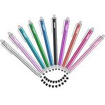 MEKO 10 Pack Stylus Pens for Touch Screens, 0.24" Replaceabler Tip Stylus, Universal Capacitive Tablet Touch Screen Pen for iPad/Pro/Air/Mini/iPhone/Samsung/Google/Motorola with Extra 20 Rubber Tips