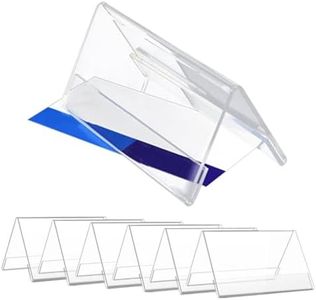 12 Piezas Soporte de sobremesa, 15×10 cm Soporte de Tarjeta de Etiqueta de Precio y Portanombres en Metacrilato, Expositor de Mesa a Doble Cara, Forma de Tejado, Para Colocación Diversas Ocasiones