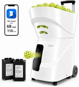 UUU Pickleball Machine, App Control, 80-Ball Hopper, 20 Preset Modes | Bluetooth app adjusts speed, spin, feed interval, direction, and fixed-line or custom modes, 20 landing areas