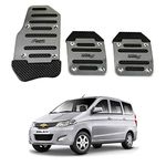 Oshotto 3 Pcs Non-Slip Manual CS-373 Car Pedals Kit Sports Pad Covers Set Compatible with Chevrolet Enjoy (Silver)