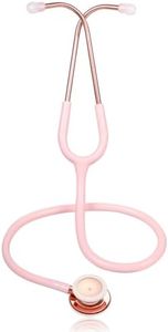 Scienlodic Double-Sided Stethoscope with Ear Tips, Professional Stethoscope for Doctor Nurse Clinical Student Use, Customized Gold-Plated High-end - Light Pink