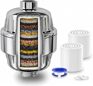 AODETE 20 Stage Shower Filter with Vitamin C for Hard Water - High Output Shower Water Filter to Remove Chlorine and Fluoride - 2 Cartridges Included -Consistent Water Flow Shower Head Filter