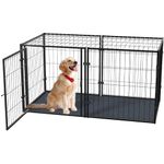 Goyappin Heavy Duty Dog Cage,47.2" L X 23.6" W X 23.6" H Dog Crate with Washable Dirt Pad,Dog Kennel,Dog Crate for Small Dogs,Medium Dogs,Puppy Dog Pen,Pet Pen Patio,Indoor Outdoor