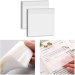 100pcs Transparent Sticky Notes Self-Stick Note Pads, Transparent Self Adhesive Removable Transparent Notes Perfect for Studying and Writing in Text Books，Apply to Office, School (75*75mm)