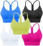 Evercute Racerback Sports Bras Padded Y Racer Back Cropped Bras for Yoga Workout Fitness Low Impact