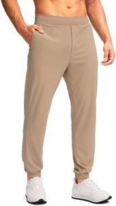 Soothfeel Men's Joggers with Zipper Pockets Golf Joggers Lightweight Sweatpants Athletic Workout Pants for Men Track 30" (Light Khaki, XL)
