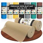 DIY Doctor - 2x Anti Slip Gripper Rolls (190 x 30cm) - Rug Gripper - Anti Slip Rug Underlay - Rug Grippers for Laminate Floor - Carpet Grippers - Non Slip PVC Matting - Shelf Drawer Liner Caramel