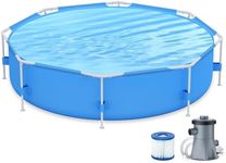 GarveeLife 10ft x 30in Outdoor Round Frame Above Ground Swimming Pool Set with Skimmer Filter Pump & Filter Cartridge Corrosion & Puncture Resistant