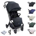 My Babiie MBX7 Autofold Stroller – from Birth to 4 Years (22kg), Foldable & Compact, Lightweight, Travel Buggy for Toddlers, Pushchair Includes Rain Cover - Black