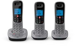 BT 7660 Cordless Landline House Phone, Nuisance Call Blocker, Call Block Button, Answer Machine, Trio Handset Pack