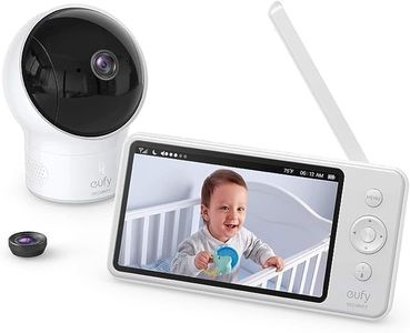 eufy Security SpaceView Monitor de bebé con imagen de 720 HD, rango de 140 metros, lente gran angular, visión nocturna precisa, función automática, batería de 2900mAh, sensor de temperatura