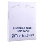 200 Count (1 Packs of 200) Disposable Toilet Seat Covers, Half Fold Paper Potty Shields Fits Standard Dispensers, Flushable for Public Toilets, Travel, Kids & Adult