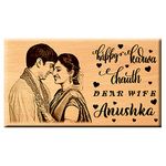 Amazing Gifts Karwa Chauth Special Photo Gift for Husband/Wife - Personalized Engraved Wooden Photo Frame (7X4)