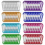 Dadabig 80 PCS Carabiner Clips, Aluminum Carabiner Snap Hook Mini Carabiner for Key Chain Keyring Camping Outdoor Traveling, Colored