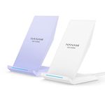 Fast Wireless Charger, [2 Pack] NANAMI Qi Certified Wireless Charging Stand for iPhone 16/15/14/13/12 Pro Max/SE 2/11/XR/8,for Samsung Galaxy S24 Ultra/S23/S22/S21/S20/S10/S9,Note 20/10,Pixel 6/5/4XL