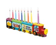 Rite Lite Chanukah Menorah Express Ceramic Menorah, 11.5 Multi-Color Hannukah Train Menora Jewish Holiday Party Favors Goodie Bag Decor Accessories Festival of Lights