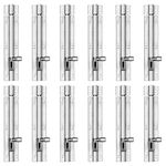 Atlantic Morden Plain Stainless Steel Tower Bolt 6 inch, Tower Bolt for Home, Office, Doors,Windows,Tower Bolt for Main Door and Bathroom, Easy to Fit (Two Tone Silver, Pack of 12 Pcs)