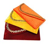 RJ Sales & Promotions Fancy Velvet fabric Kundan Shagun Envelopes (Pack of 3)