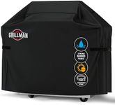 Grillman Grill Cover, Gas BBQ Cover fits Weber BBQ, Brinkmann, Char Broil, Outback & more - Large BBQ Cover Waterproof, Heavy Duty, Windproof, Rip-Proof & UV Resistant (163L x 61W x 122H cm, Black)
