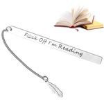 Funny Bookmark for Women Men Metal Bookmarks with Interesting Rude Words 'F… Im Reading' Stainless Stell Book Marks Present for Book Lovers Readers Best Friends Birthday Graduation Christmas Gifts…