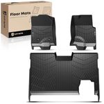 YHTAUTO Floor Mats Compatible with 2010-2014 Ford F-150 SuperCrew/Crew Cab, Built After 8/19/2010, Car Mats Custom Fit TPE Floor Liners Front & 2nd Seat, Black, Set of 3