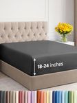 Extra Deep Pocket Fitted Sheet - Single Fitted Sheet Only - Extra Deep Pockets King Size Sheets - Fits 18 In to 24 In Mattress - Extra Deep King Fitted Sheet - Deep Pockets that Actually Fits Mattress