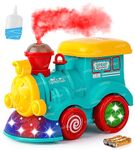 Zest 4 Toyz Musical Spray Steam Train Vehicle Toy for Kids | Boys | Girls with Lights Sound Toy Universal Wheel and Bump & Go (Pack of 1) Random Color Dispatch (Battery Included)