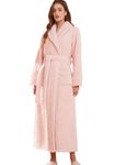 LOCIIXAT Womens Soft Housecoat Winter Fuzzy Dressing Gown Fluffy Fleece Bathrobe, Pink 14-18 UK