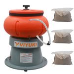 VIYUKI Electric 18LBS Vibratory Tumbler Bowl Tumbling Polishing Machine - Polishing Metal Parts(18LBS & walnut shell media)