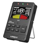 Linrax MT2 Rechargeable Metronome Tuner, 3 in 1 Digital Metronome Tuner Tone Generator for Guitar Bass Ukulele Violin Saxophone Trumpet Clarinet Flute, Voice Beat, Chromatic Tuner for All Instruments