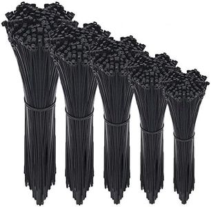 NewMainOne Cable Zip Ties,500 Packs Self-Locking 4+6+8+10+12-Inch Width 0.16inch Nylon Cable Ties,Perfect for Home,Office,Garage and Workshop (Black)