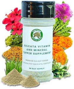 Sulcata Tortoise Calcium, Vitamin and Mineral Topper Supplement | Salad Topper for Baby Sulcata Tortoises | Promotes Health, Immunity and Strong Shell | 30-Day Supply in Easy to Use Shaker