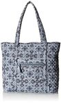 Vera Bradley Women's Vera Tote Bag Handbag, Plaza Tile-Recycled Cotton, One Size